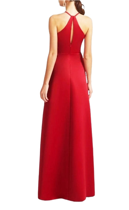 Crinkle Halter Neckline Keyhole with Front Slit