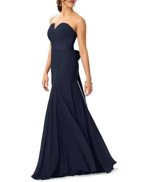 Navy Blue Off-Shoulder with Bow at Back