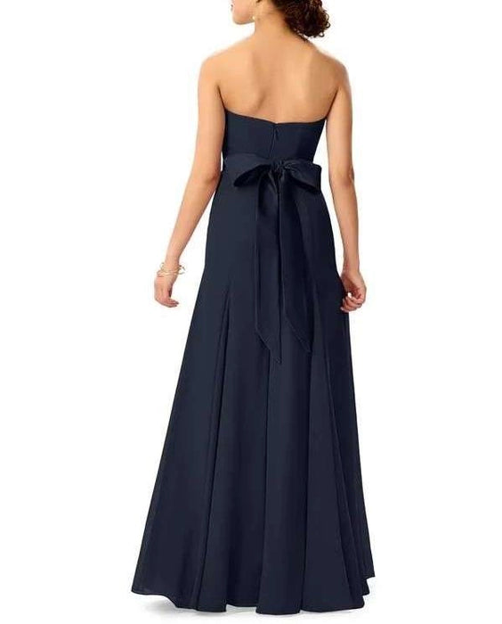 Navy Blue Off-Shoulder with Bow at Back