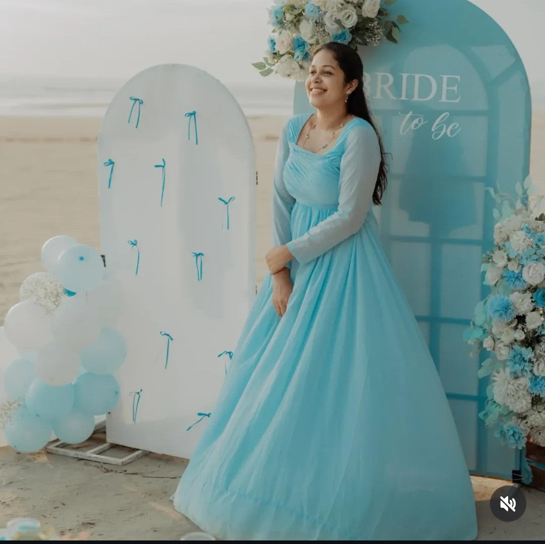 Turquoise Blue Prewedding/Bridal Shower Dress iwearmystyle Turquoise Blue Prewedding/Bridal Shower Dress iwearmystyle