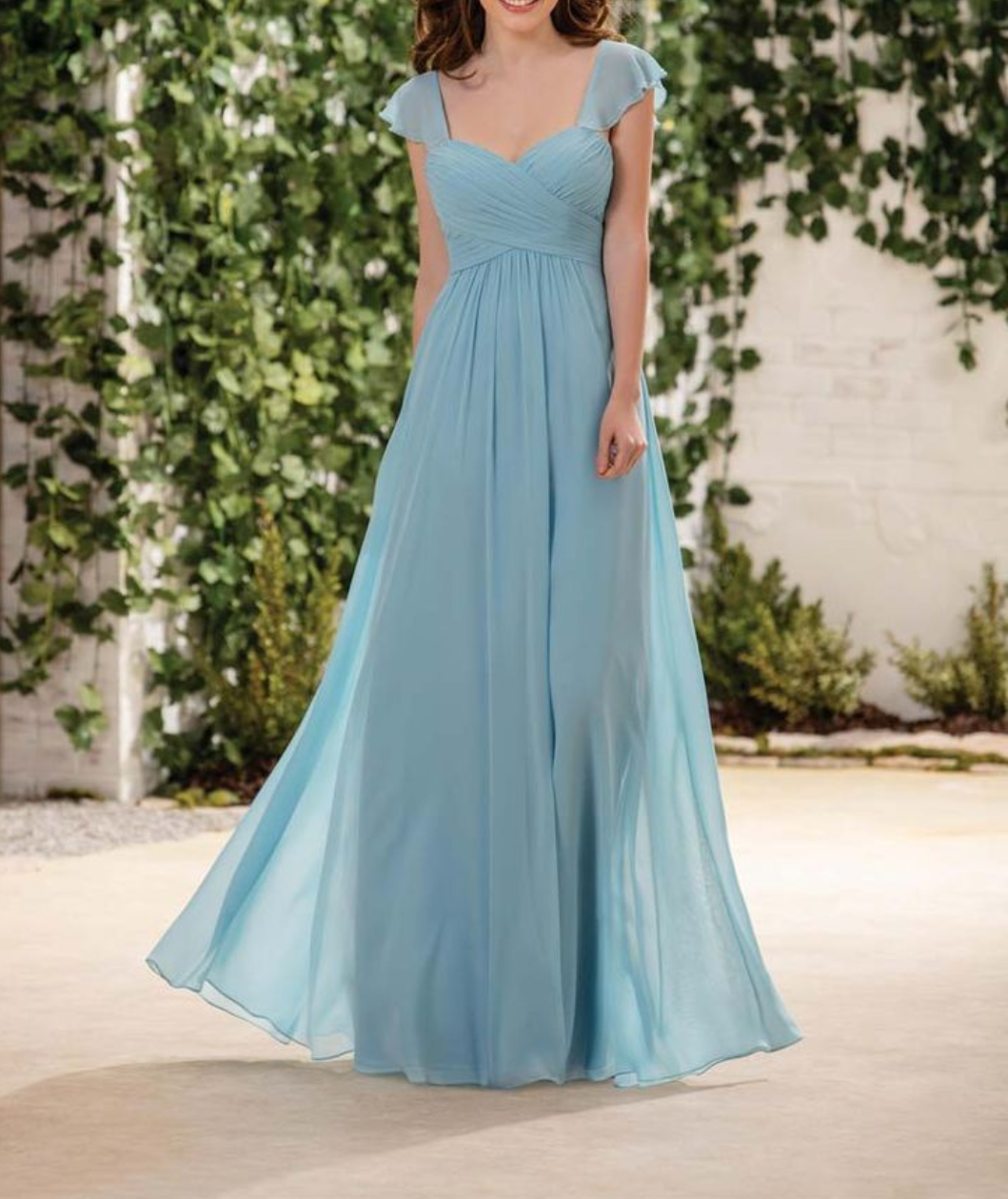 Powder Blue Sweetheart Neckline Bridesmaid Dress