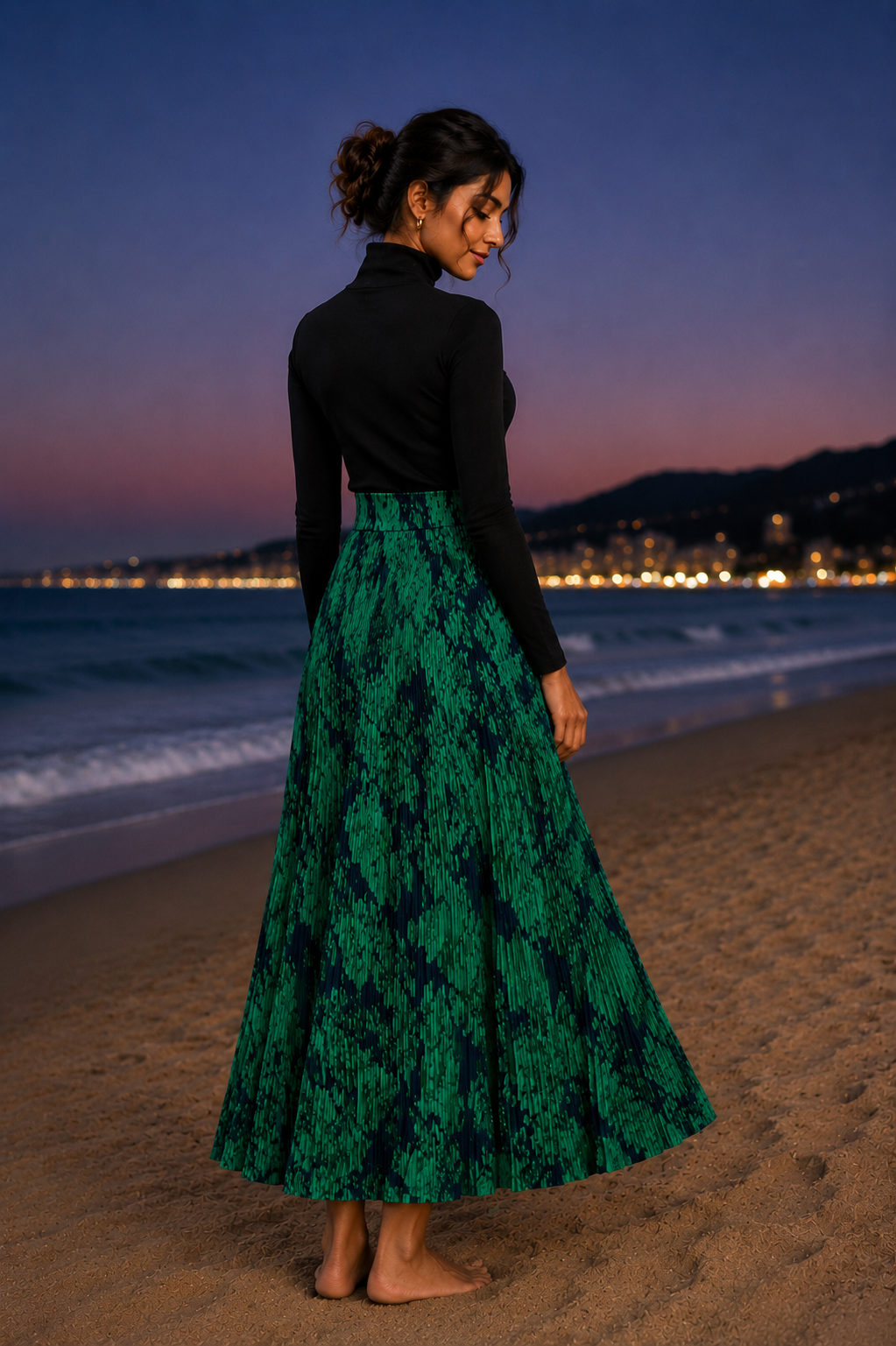 Emerald Tide Pleated skirt