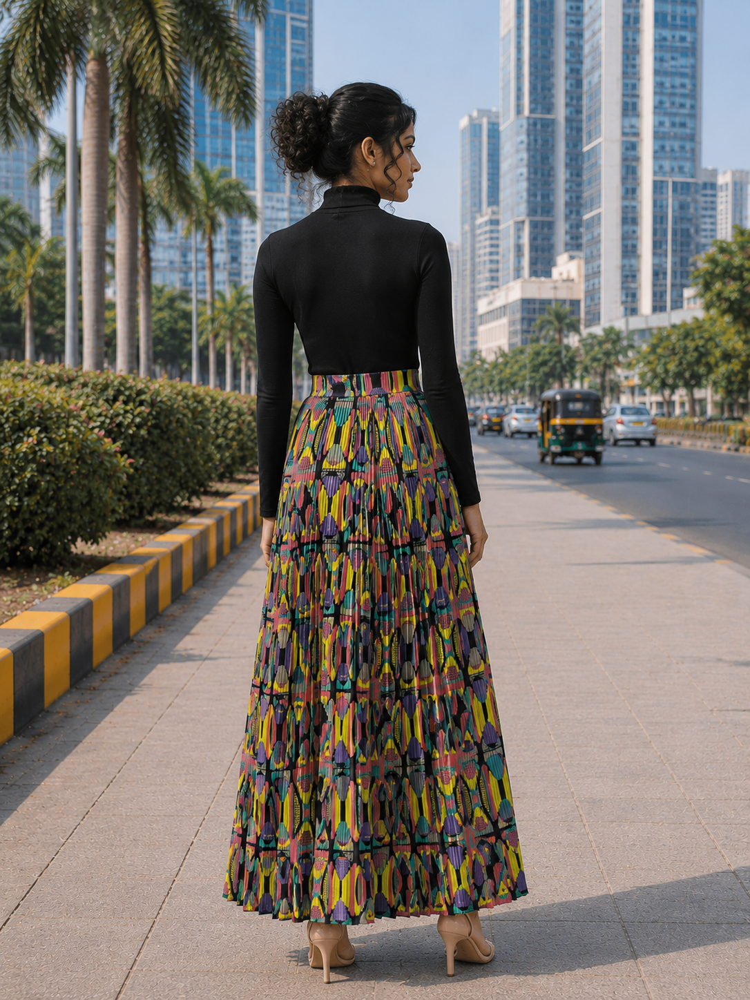 Multi colour floral abstract print