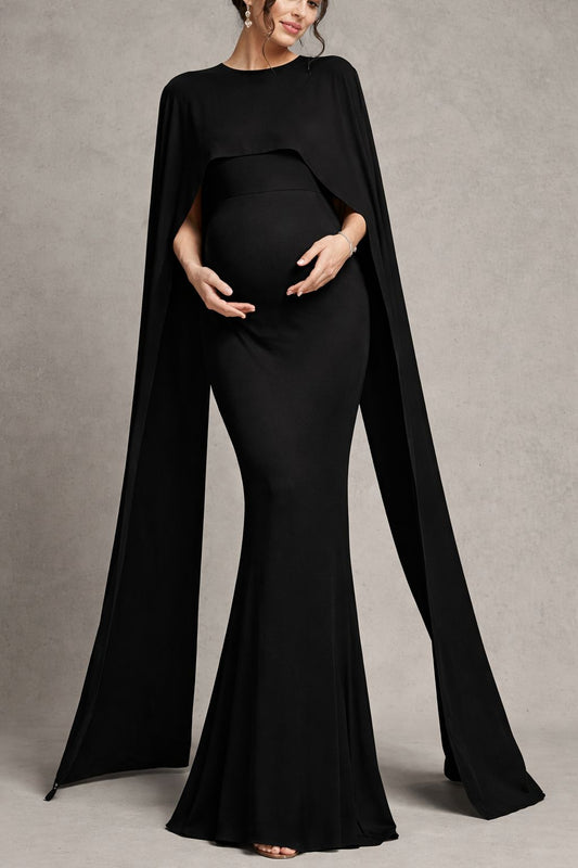 Black Lycra Maternity Dress