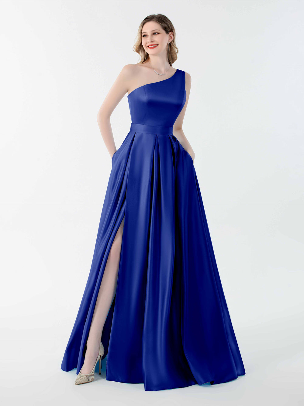 Royal Blue Milano Satin Princess Gown