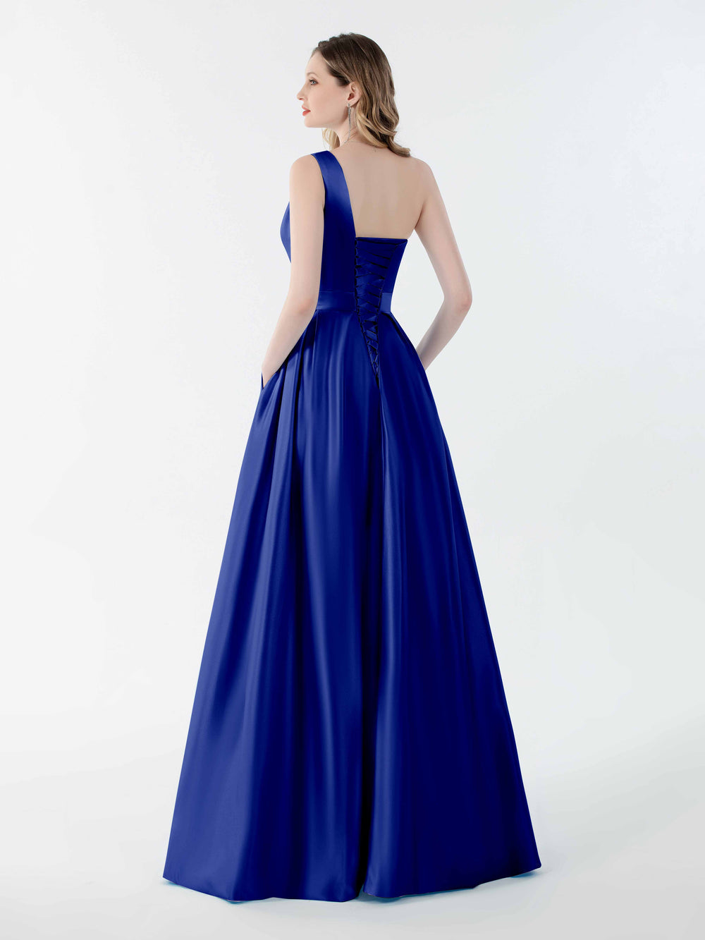 Royal Blue Milano Satin Princess Gown