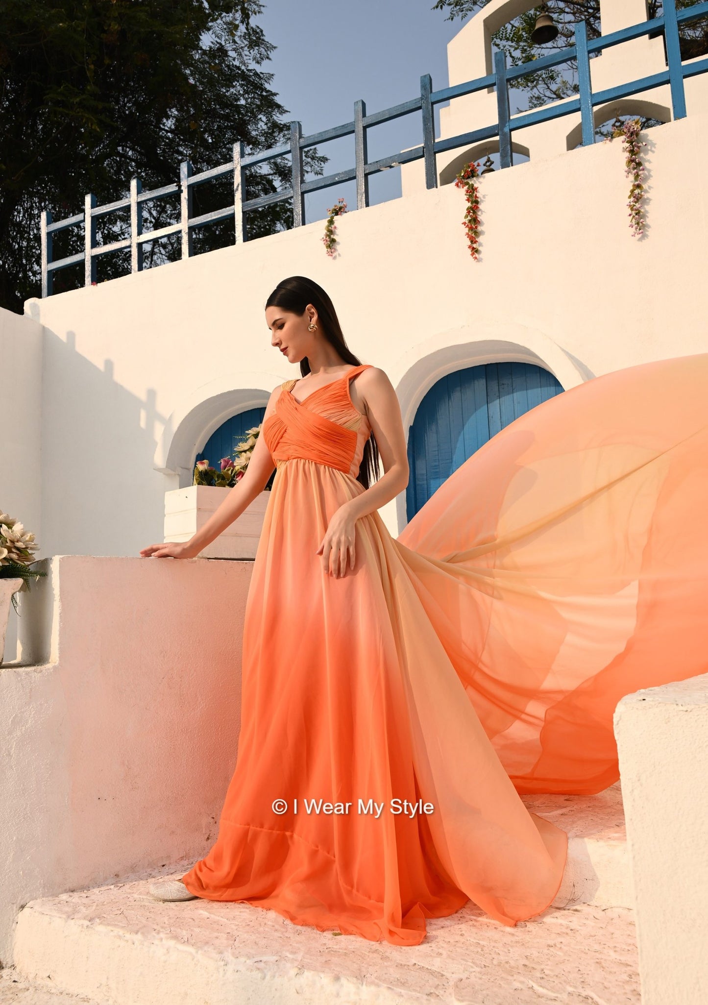 Spring Summer I WEAR MY STYLE Fiery Ombre Mega Trail Prewedding Dress