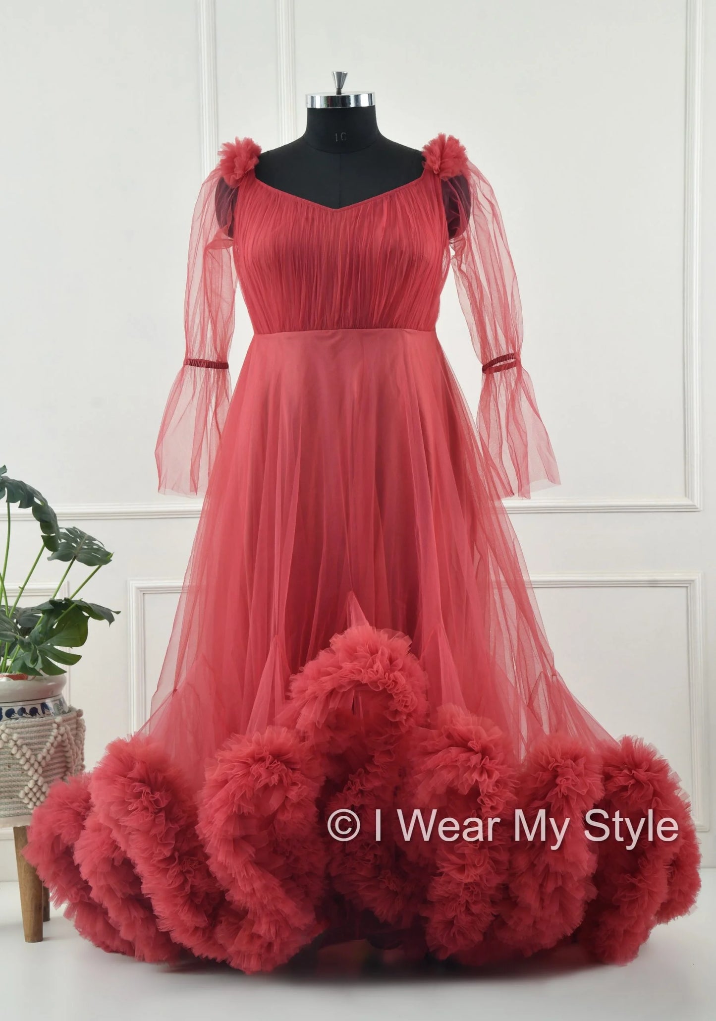 Adjustable Cherry Red Multiple Layered I WEAR MY STYLE Exclusive Photoshoot Collection