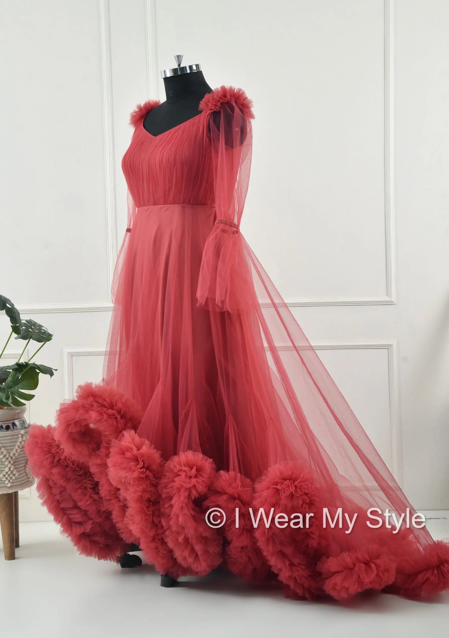 Adjustable Cherry Red Multiple Layered I WEAR MY STYLE Exclusive Photoshoot Collection