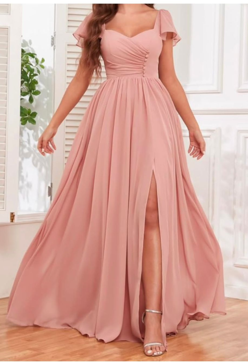 Peach Pink Double Drape Button Down Maxi Dress iwearmystyle Peach Pink Double Drape Button Down Maxi Dress iwearmystyle