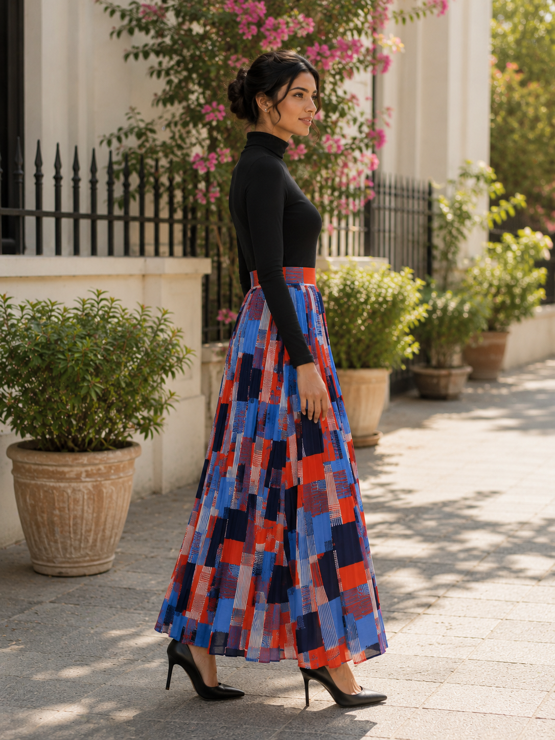 Eye-catching abstract patchwork-inspired print