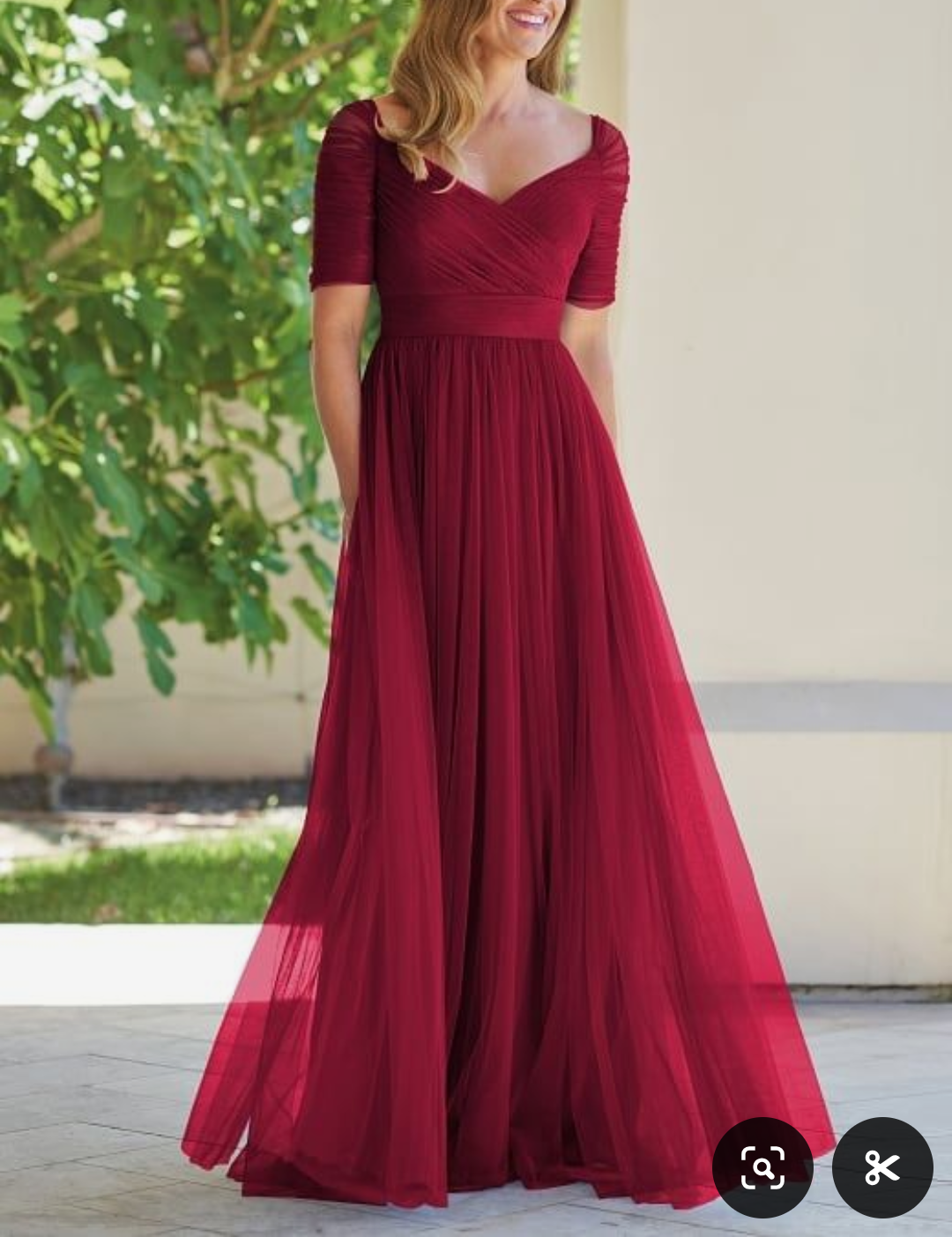 Maroon Cross Drape Erika Bridesmaid Dress