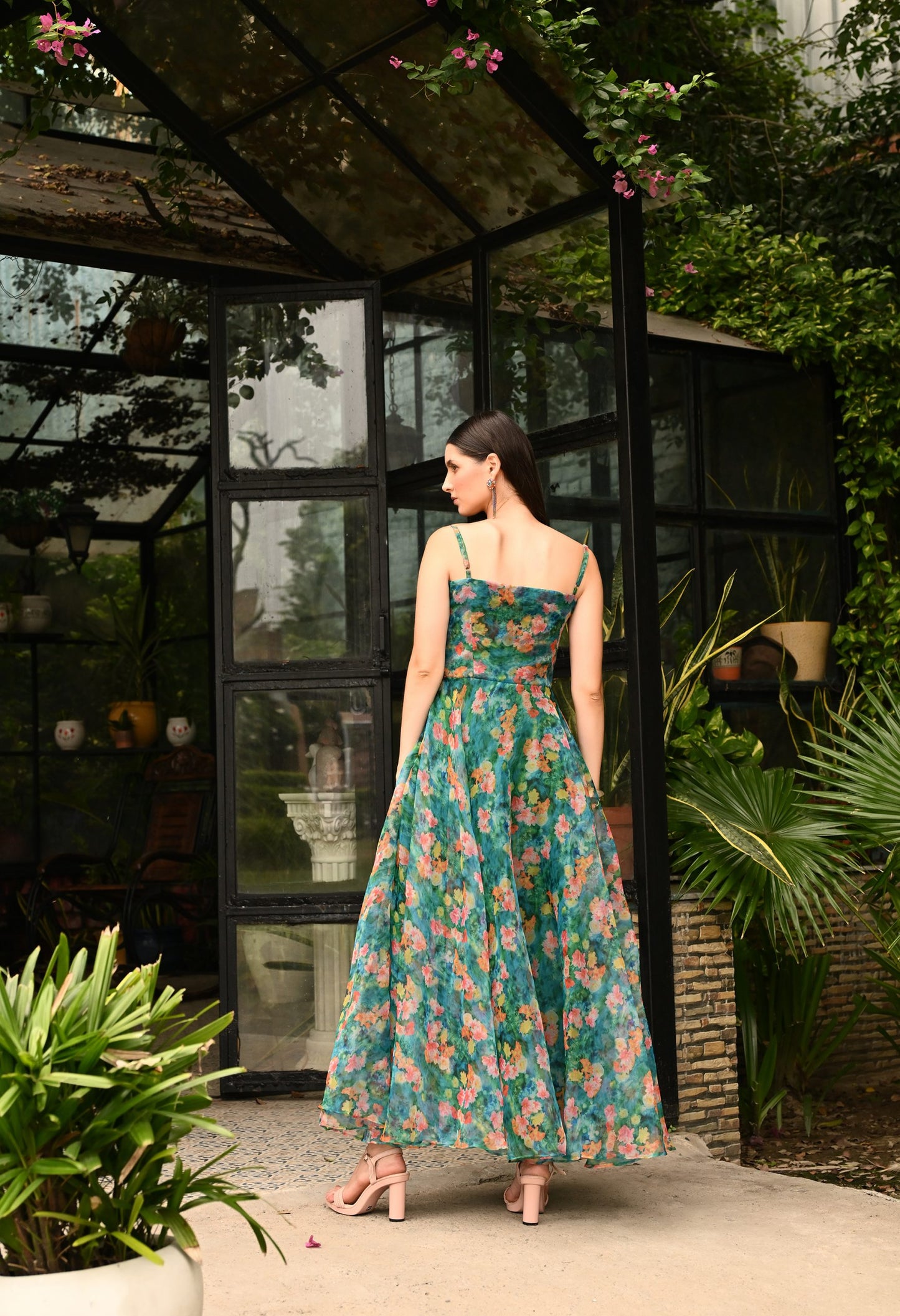 Exclusive Gardenia Floral Organza All Occasion Wear Dress