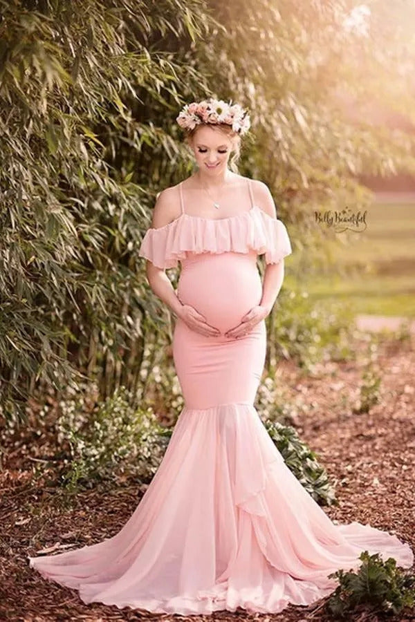 mermaid pregnancy dress Peach Pink Photoshoot Mermaid Maternity Dress iwearmystyle mermaid pregnancy dress Peach Pink Photoshoot Mermaid Maternity Dress iwearmystyle