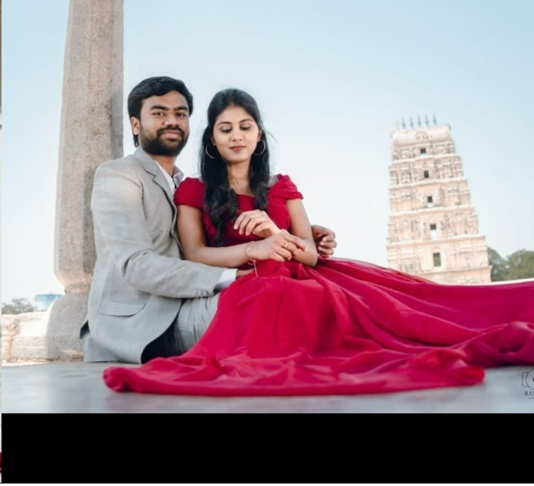 Prewedding Double Draped Mega Trail Gown