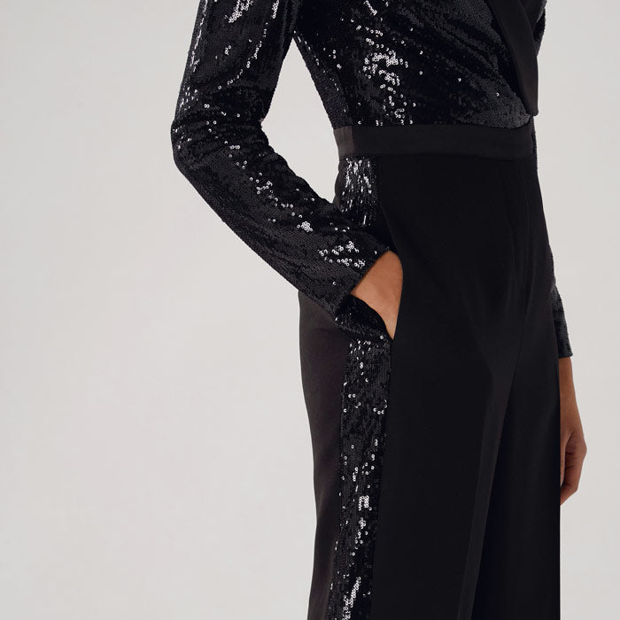 Black Glitterati Sequins Jumpsuit