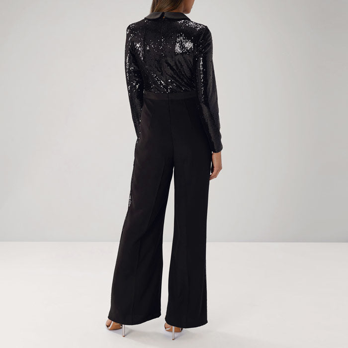 Black Glitterati Sequins Jumpsuit