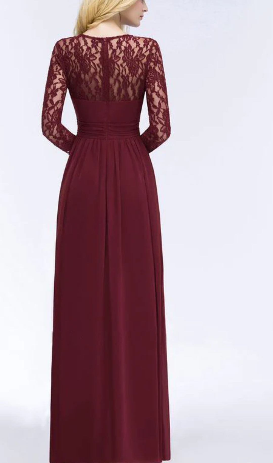 Wine Lace Bustier Maxi Dress