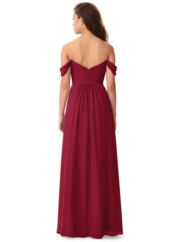 Off Shoulder Drape Knot Bridesmaid Dress