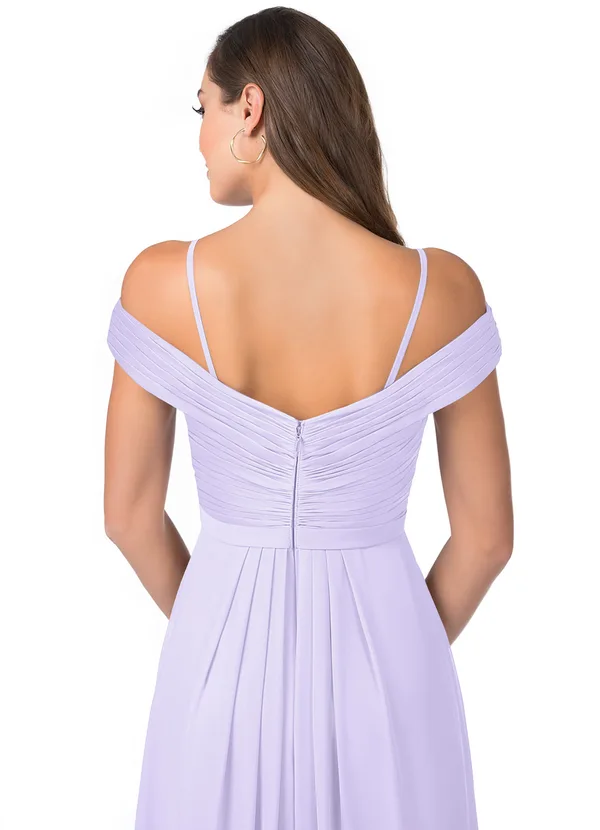 Lilac Off Shoulder Maxi and Evening Dress with slit