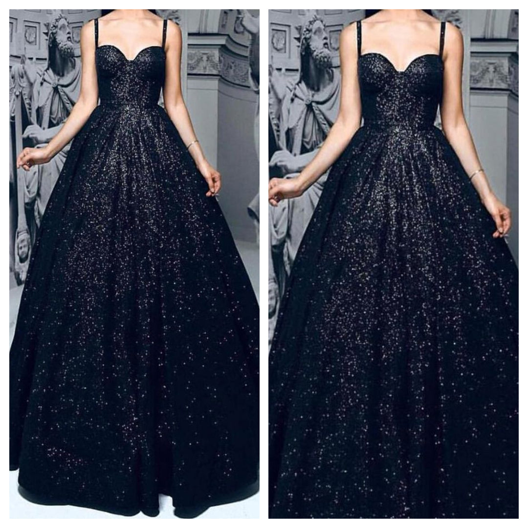 Black Sequins Ballroom Gown