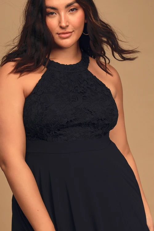 Picture Perfect Black Lace Maxi Dress