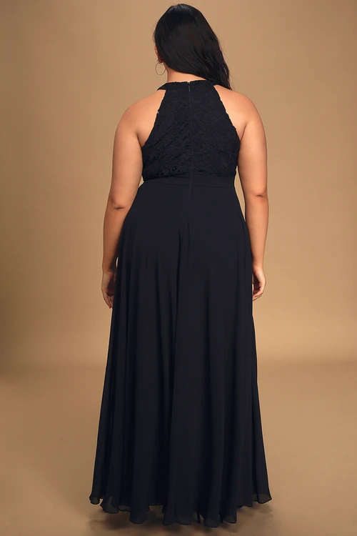 Picture Perfect Black Lace Maxi Dress