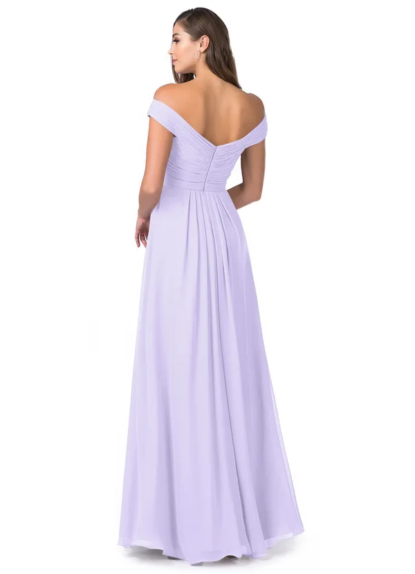 Lilac Off Shoulder Maxi and Evening Dress with slit
