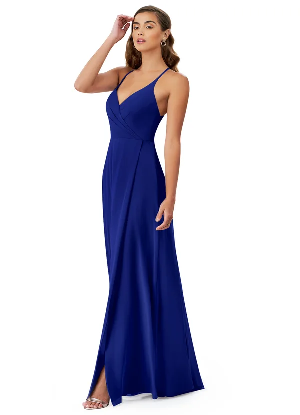 Cross Backless Flared Maxi Dress with slit