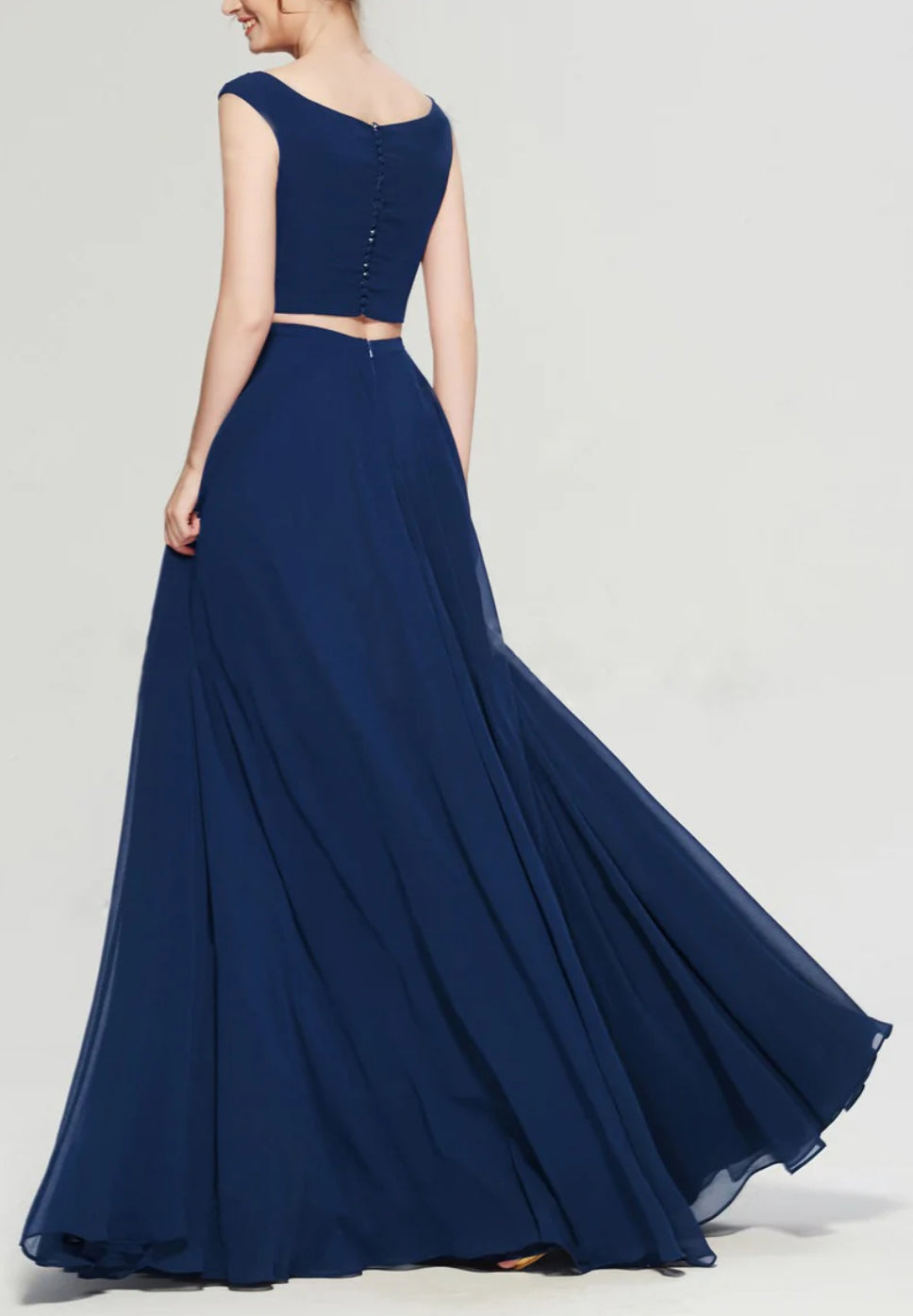 Navy Cowl Neck Two Piece Coord Set