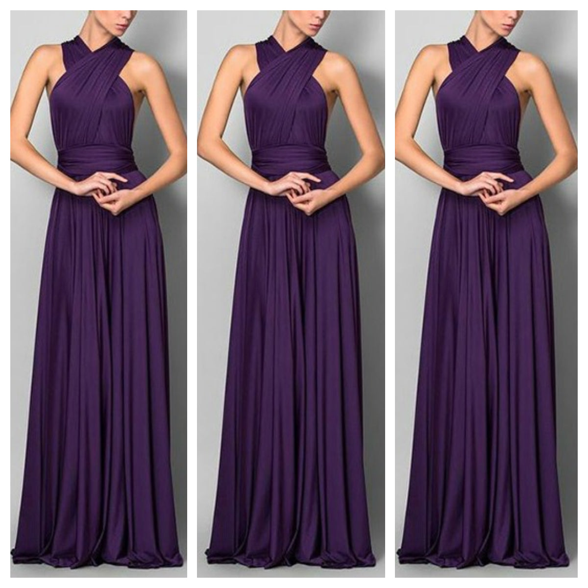 Purple Draped Maxi Dress