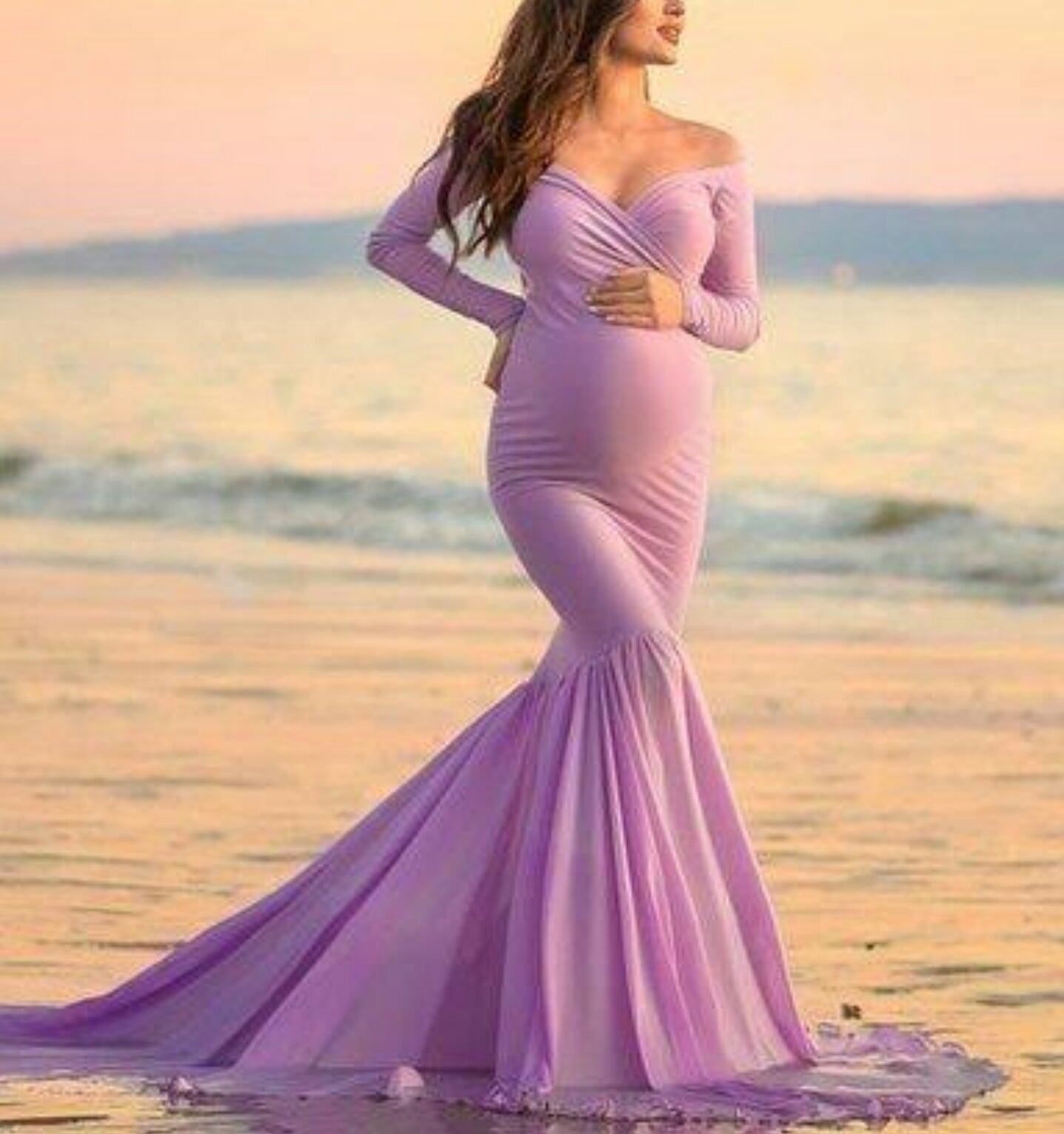 lycra maxi dress Amelia Couture 3012 Lycra Sleeveless Cowl Neck Long Dress