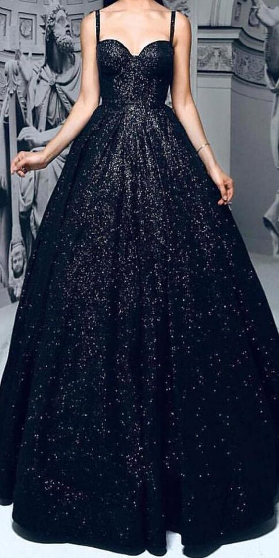 Black Sequins Ballroom Gown