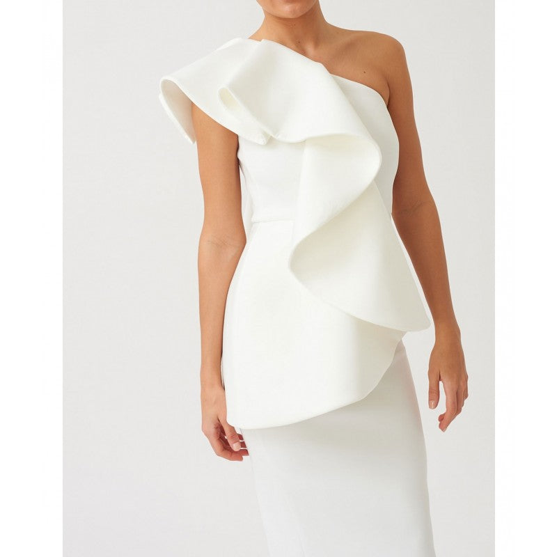 White Scuba Bodycon Pencil Fit Dress