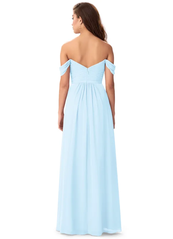 Off Shoulder Drape Knot Bridesmaid Dress