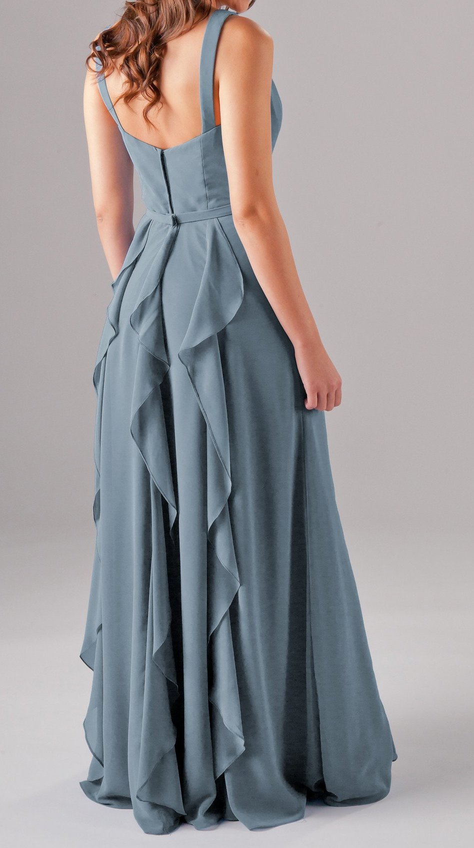 Six Frills Cut Work Maxi Dress