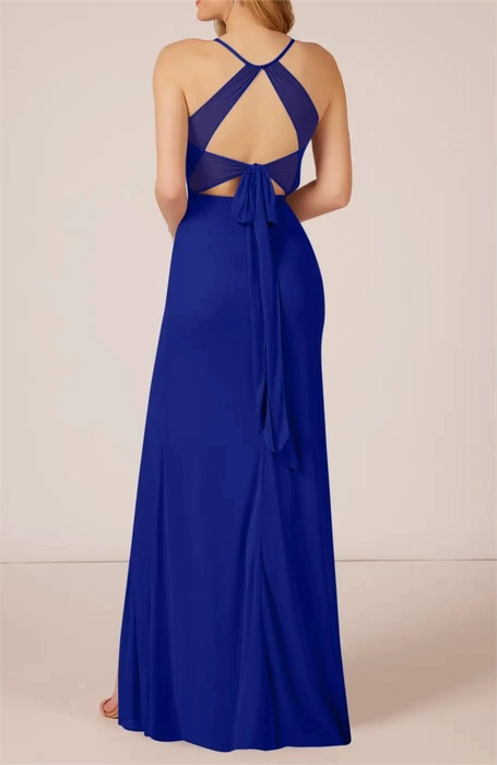 Royal Blue Halter Neck with bow at back