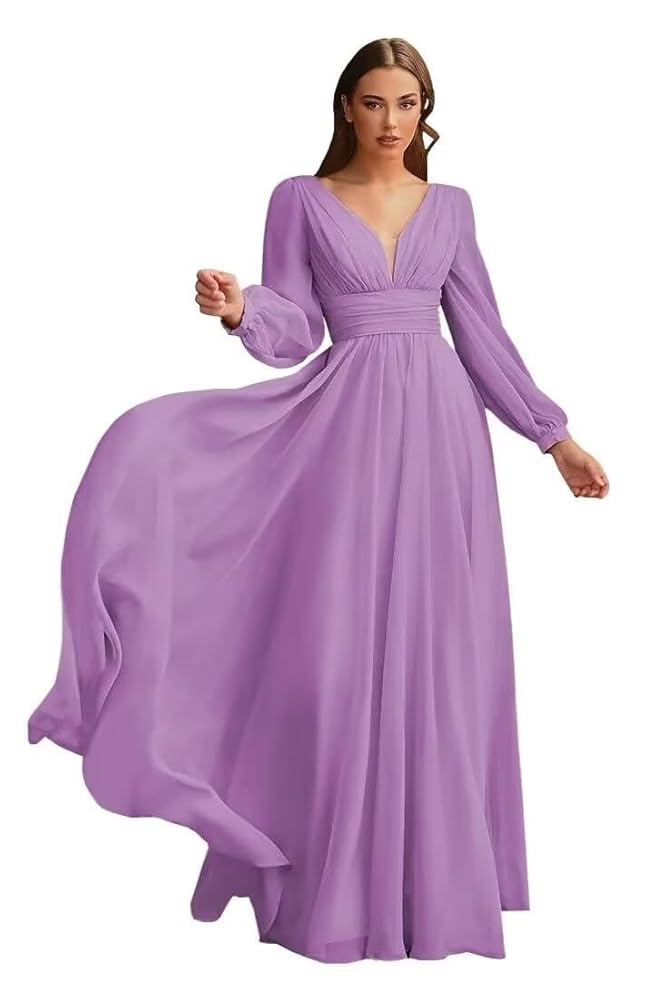 Peach V Neck Double Draped Princessa Maxi Dress