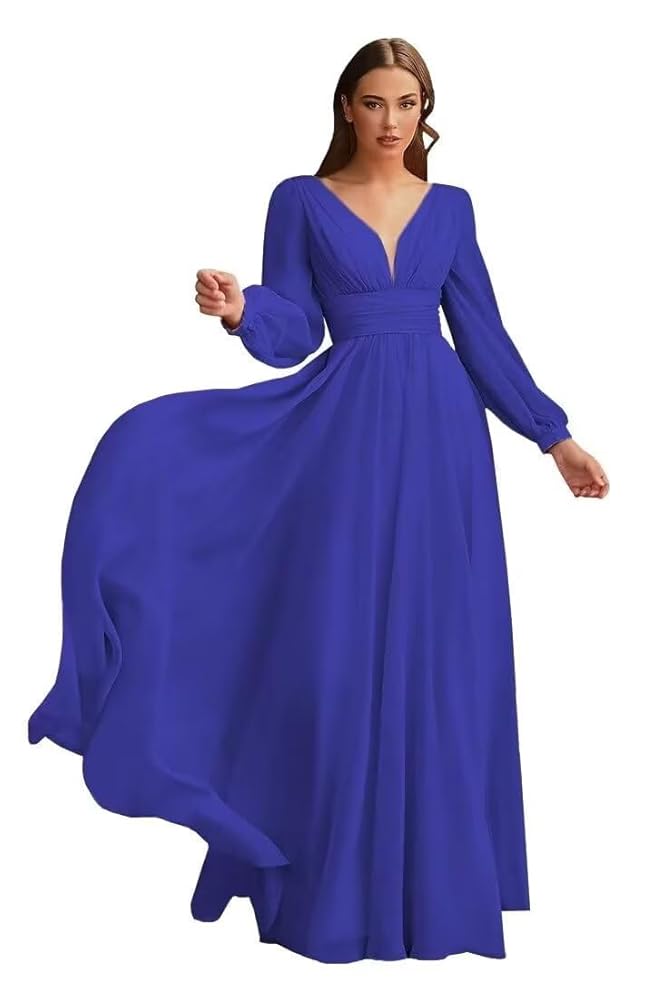 Peach V Neck Double Draped Princessa Maxi Dress