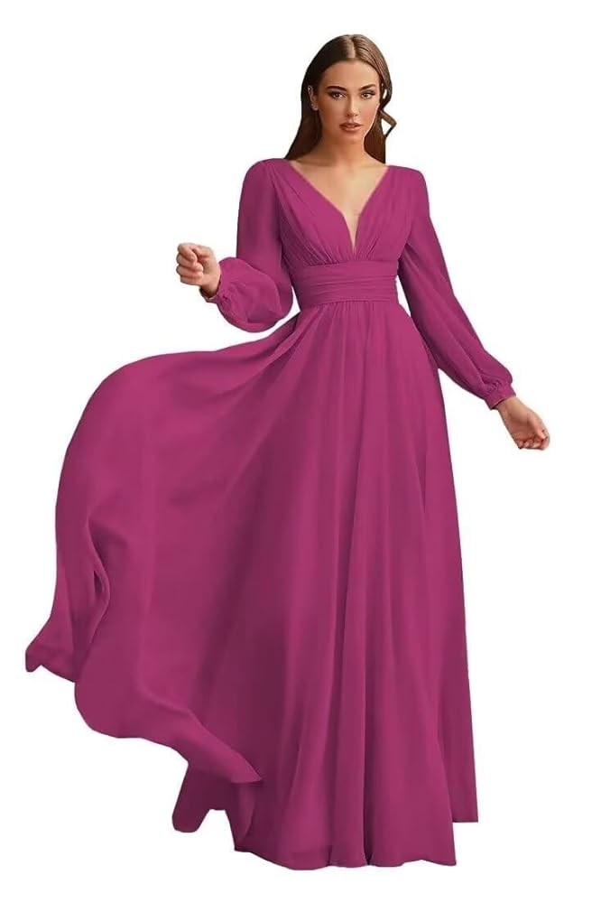 Peach V Neck Double Draped Princessa Maxi Dress