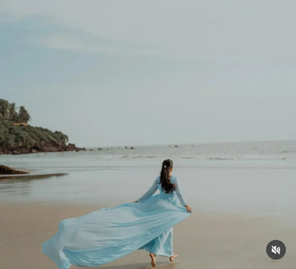 Turquoise Blue Prewedding/Bridal Shower Dress