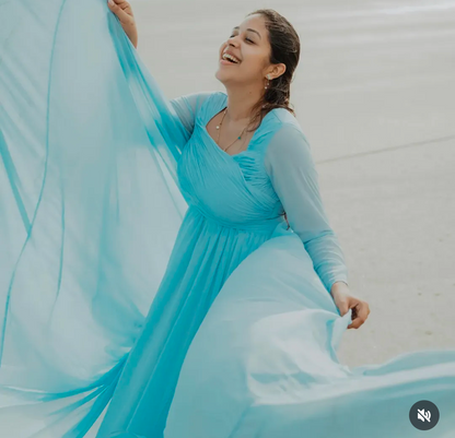 Turquoise Blue Prewedding/Bridal Shower Dress