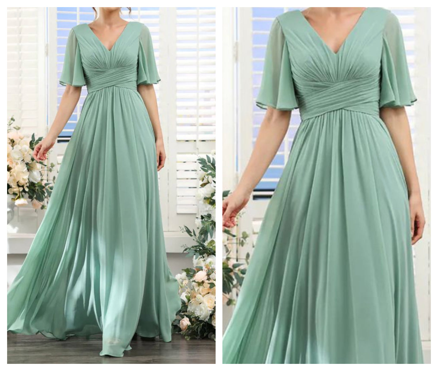 Envy Green Cross Drape All Occasion Maxi Dress