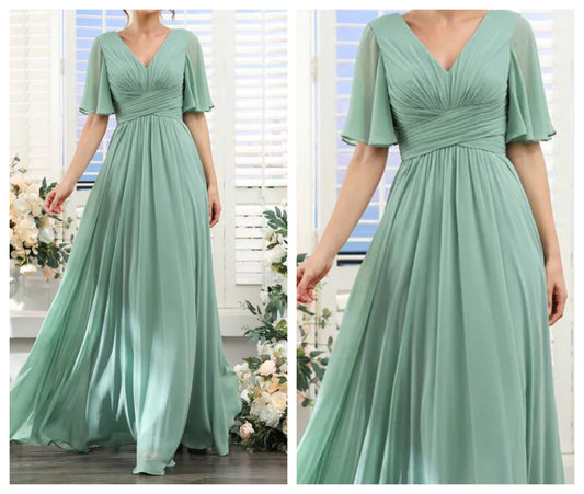 Envy Green Cross Drape All Occasion Maxi Dress