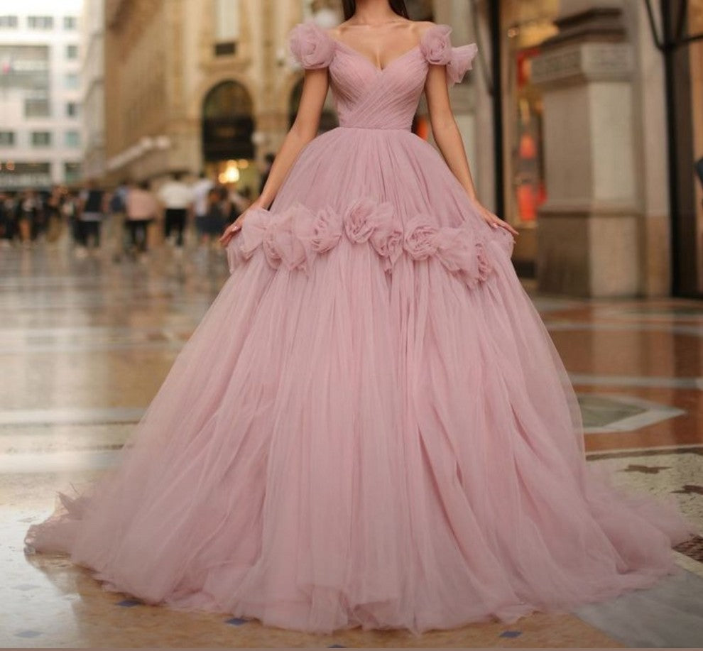 Light Pink Erina Ballgown with Cancan and Flowers