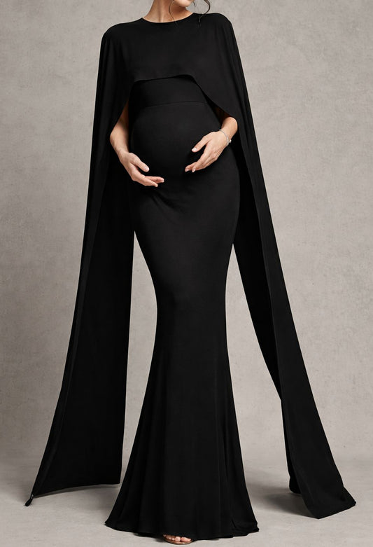 Black Lycra Maternity Dress