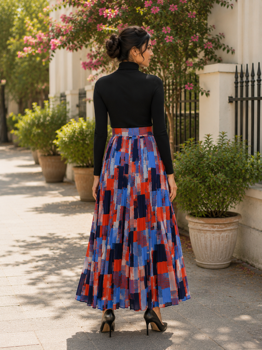 Eye-catching abstract patchwork-inspired print