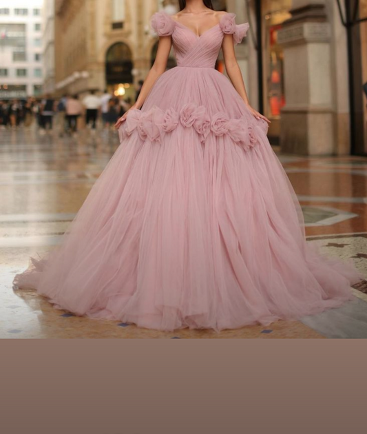 Light Pink Erina Ballgown with Cancan and Flowers
