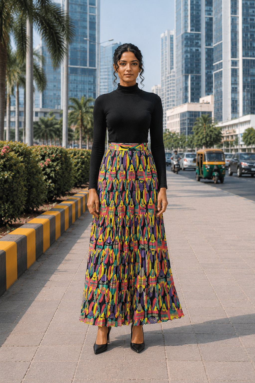 Multi colour floral abstract print