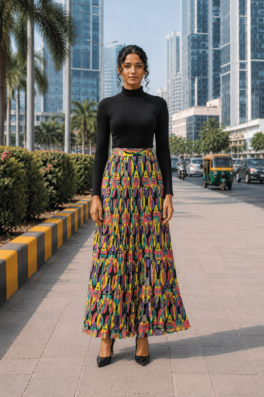 Multi colour floral abstract print